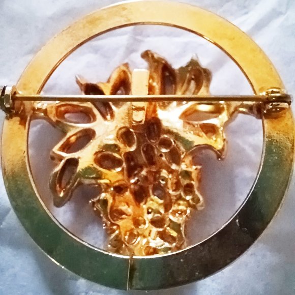 UNWORN Vntg Ruby Red & Clear Rhinestone STATEMENT BROOCH - Picture 2 of 2